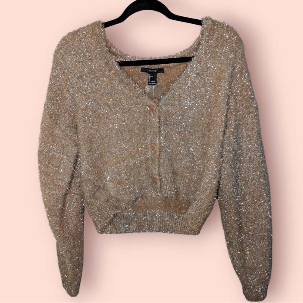 Forever 21 Tinsel Eyelash Sweater NWT